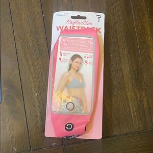 New Pink Reflective Waist Pack for Smartphones